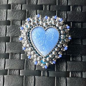 Blue brooch women handmade